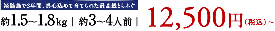 約1.5～1.8kg　約3～4人前　12,500円（税込）～